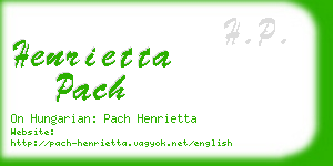 henrietta pach business card